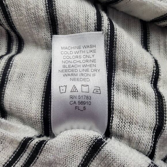 Maurices Women's XL Hooded Open Front Cardigan Black White Stripe Drape Hem Ligh - Picture 5 of 7